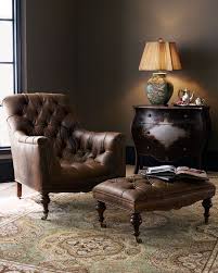 Old Hickory Tannery Tufted Leather Chair Ottoman Furniture Living Room Chairs Home Furniture