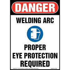 Danger Welding Arc Eye Protection Required Sign With Icon Osha