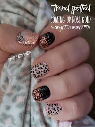 These manicure ideas are great for your every day glitter manicure! Coming Up Rose Gold Midnight In Manhattan Trend Spotted Color Street Nails Color Street Pretty Nail Designs