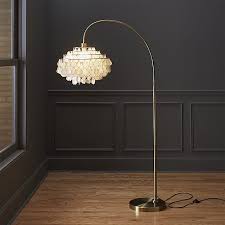 Shop Teardrops Arc Floor Lamp A Simple Brass Base Grounds A Wide Sweeping Arc Culminating In A Cas Indoor Floor Lamps Arc Floor Lamps Chandelier Floor Lamp