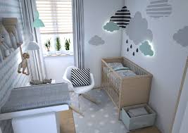 mint groene en licht grijze wolkjes in de babykamer modern baby room baby room decor neutral kids room