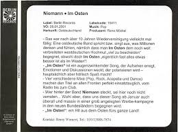 For your search query niemann im osten mp3 we have found 1000000 songs matching your query but showing only top now we recommend you to download first result. Album Im Osten De Niemann Sur Cdandlp