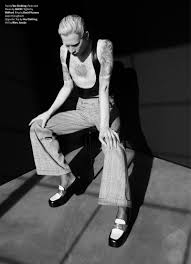 Miu miu top and pants, wolford turtleneck, francesco russo shoes, and chanel earrings and cuffs. Fame Out Magazine