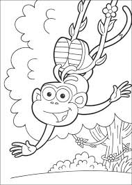 Dora The Explorer Coloring Pages Happy Boots The Monkey Monkey Coloring Pages Dora Coloring Free Kids Coloring Pages