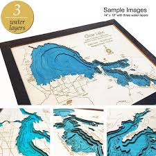 Sebasticook Lake Me 3d Wood Map Custom Cabin Decor Lake House Nautical Decor Housewarming Wedding Fishing Sailing Gifts