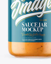 Download Clear Glass Jar With Chipotle Sauce Mockup Yellow Author PSD Mockup Templates
