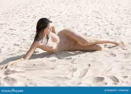 Nude Woman Lying on the Sand Stock Photo - Image of topless, summer:  22646922