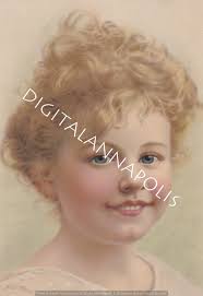 Vintage Beautiful Blue Eyed Little Girl Smile Serene Child Sweet Image 300  Dpi Jpg Digital Download Printable Clip Art 19th Century