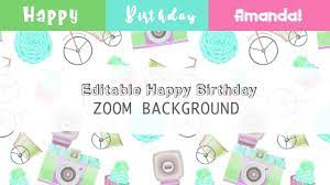 Editable Birthday Party Zoom Background Bicycles Roses Etsy Video Backdrops Electronic Invitations Digital Invitations