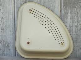 old antique cream & green enamelware