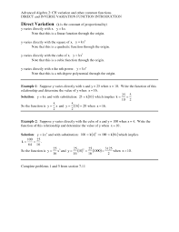 Direct And Inverse Variation Worksheet Pdf Promotiontablecovers