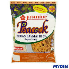 The country maintains a constant economical scale due to the. Jasmine Peacock Super Long Basmathi Rice Beras Basmathi 5 5kg Mydin Express Hypermart