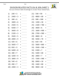 Printable Division Sheets