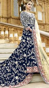Designer Navy Blue Velvet Indian Bridal Gown Indian Bridesmaid Dresses Best Indian Wedding Dresses Indian Wedding Dress