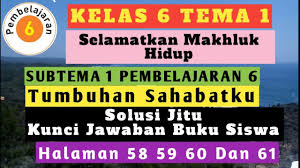 Kunci jawaban tidak diperkenankan digunakan langsung oleh siswa untuk mengerjakan soal. Kelas 6 Tema 1 Subtema 1 Pembelajaran 6 Lengkap Youtube