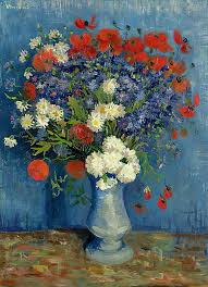 Van gogh sunflower earrings, vincent van gogh vase of flowers, earrings under 20, perfect for museum lover dunitz. Stillleben Vase Mit Kornblumen Und Mohnblumen 1887 317537
