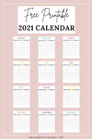 Join our email list for free to get updates on our latest 2021 calendars and more printables. Free Printable 2021 Calendar Plan To Organize