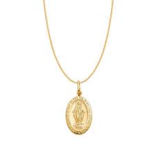 See all miraculous medals or miraculous medals by category. 14k Yellow Gold Miraculous Medal Virgin Mary Oval Medal Pendant And 0 8 Mm Wheat Chain On Sale Overstock 19876561