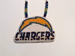 Beaded San Diego Chargers Medallion I Made For My Husband Beadwork By Lynnette Duenas Bead Work Beaded San Diego Chargers