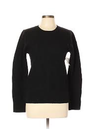 Details About Nwt Enza Costa Women Black Wool Pullover Sweater Lg
