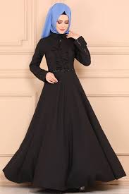 Modaselvim Elbise Onu Firfirli Elbise 81660bn105 Siyah Dresses Hijab Fashion Fashion