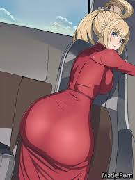Porn image of blonde hentai woman german bent over high ponytail spreading  ass created by AI