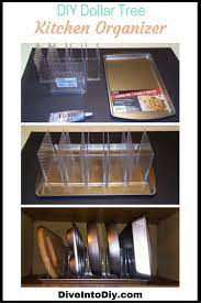 This Diy Dollar Tree Kitchen Cabinet Organizer Is Super Easy To Make And Uses O Dollar Tree Kitchen Organization Kitchen Hacks Organization Dollar Tree Kitchen