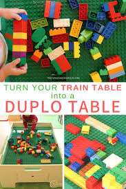 The Easiest Way To Convert A Train Table Into A Duplo Table Duplo Table Train Table Lego Activities