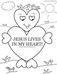 We have a colored page for those that might want to use that for something. Jesus Lives In My Heart Coloring Page For Sunday School Valentine S Day With Images Sunday School Coloring Pages Sunday School Valentines