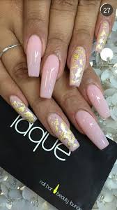 Nayy da don| on instagram: Gold Foil Plus Pink Gold Acrylic Nails Baby Pink Nails Acrylic Pink Nails