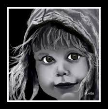 Sweet Sue" Digital art line drawing. Done using a Tablet and some  manipulation in Photoshop! USA.