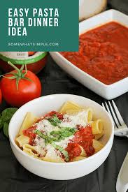 A pasta bar is generally made up of three different components: Build Your Own Pasta Bar Free Printables Somewhat Simple