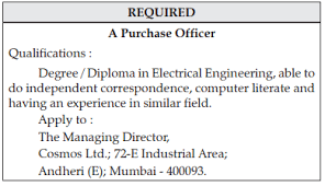 You can do this with the appearance and layout. Read The Following Advertisement And Prepare A Letter Of Application In Response To It By Using The Information Given In The C V Resume Sarthaks Econnect Largest Online Education Community