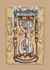 25 colors + combined colors. Vintage Awesome Hourglass Steampunk Cross Stitch Pattern Hand Embroidery Design Cross Stitch Chart Pdf Beginner Needlepoint Scheme Cross Stitch Cross Stitch Patterns Fantasy Cross Stitch