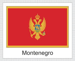 Das verhältnis der flagge beträgt 1: Flagge Montenegro Weisses Design Grosse 1