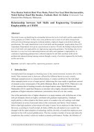 Kosku berada di wilayah jakarta selatan dekat perbatasan tangerang. Pdf Relationship Between Soft Skills And Engineering Graduates Employability At Uthm