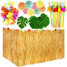 Amazon Com Kuuqa 65 Pcs Luau Tropical Hawaiian Party Decoration Set Including 9 Ft Luau T In 2020 Tropical Party Decorations Hawaiian Party Decorations Tropical Party