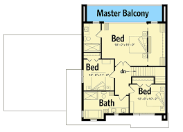 Plan 22487dr Modern House Plan With Master Up With Outdoor Balcony House Plans Modern House Plan Modern House
