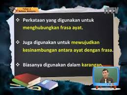 Analisis tertumpu pada jenis komponen tekstual (penanda wacana) yang terbentuk melalui pemilihan tema (awal kata) dalam unit perenggan karangan. Penulisan Penanda Wacana Lessons Blendspace
