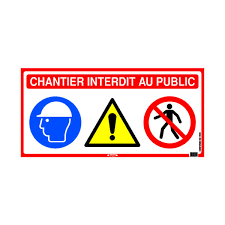 Images✓ photos images vectorielles illustrations vidéos. Panneau Signalisation Chantier Interdit Au Public Materiauxnet Com