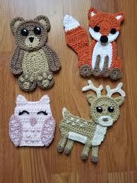 Woodland Animals Applique Pack Crochet Pattern Only Forest Etsy Crochet Flower Patterns Crochet Patterns Crochet Applique