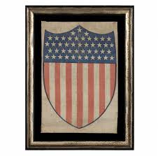 45 Star Patriotic Flag Shield Bunting An Unusual Textile With Very Attractive Vertical Format Spanish American War Era 1896 19 Patriotic Flag Flag Patriotic