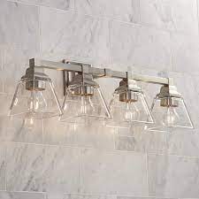 Shop our best selection of bathroom lighting fixtures to reflect your style and inspire your home. Mencino 28 Wide Satin Nickel And Clear Glass Bath Light 39p27 Lamps Plus