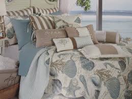 Bedding Beautiful Modern Beach Blue Aqua Teal Waves Shore Bird Sea Shell Ocean Quilt Set Quilts Bedspreads Coverlets
