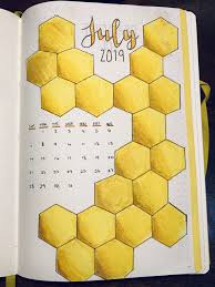 Bullet Journal July 2019 Honey Bee Theme Cover Page In 2020 Bullet Journal Themes Bullet Journal Inspiration Bullet Journal Art