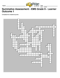 An essential part of the 7th grade reading strategy is devel. Ems Crossword Puzzle Assessment Grade 7 Fill Online Printable Fillable Blank Pdffiller