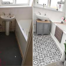 Assemble the necessary tools and supplies required. Mum S Diy Vinyl Bathroom Flooring Transforms This Lacklustre Bathroom