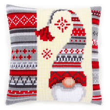 christmas elf 2 vervaco chunky cross stitch cushion kit