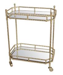 Target / furniture / kitchen & dining furniture / mirror : Privilege Gold Finish Two Tier Mirrored Bar Cart Best Price And Reviews Zulily