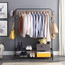 Check spelling or type a new query. Buy Clothing Garment Rack With Shelves Metal Cloth Hanger Rack Stand Clothes Drying Rack For Hanging Clothes With Top Rod Organizer Shirt Towel Rack And Lower Storage Shelf For Boxes Shoes Boots Black